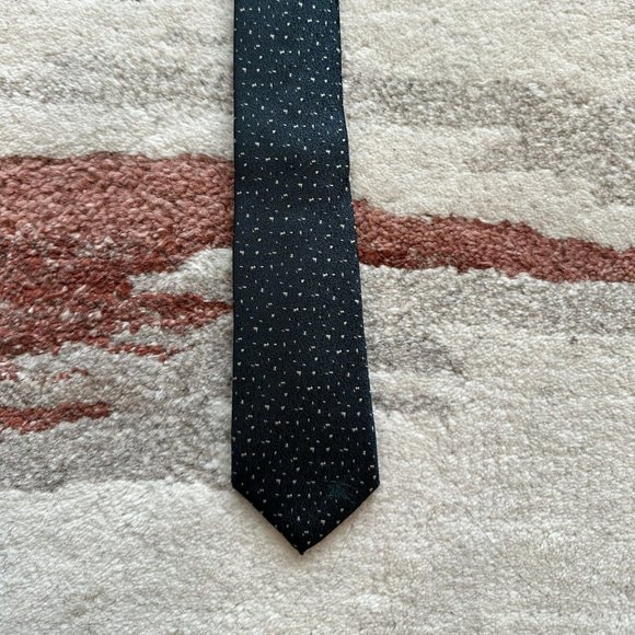 Burberry 100% Silk Constellation Dots Pattern Green Gold Flecks - Picture 2 of 2